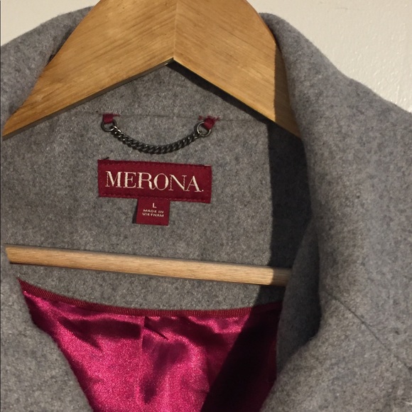 Ladies Merona Wool Pea Coat - Large - Picture 4 of 5